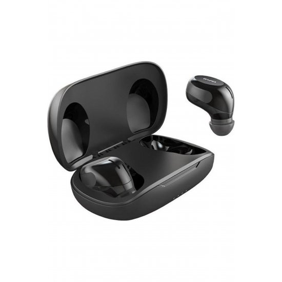 Ακουστικά Bluetooth Handsfree T20 in-ear με αντίσταση στον ιδρώτα και θήκη φόρτισης Μαύρη