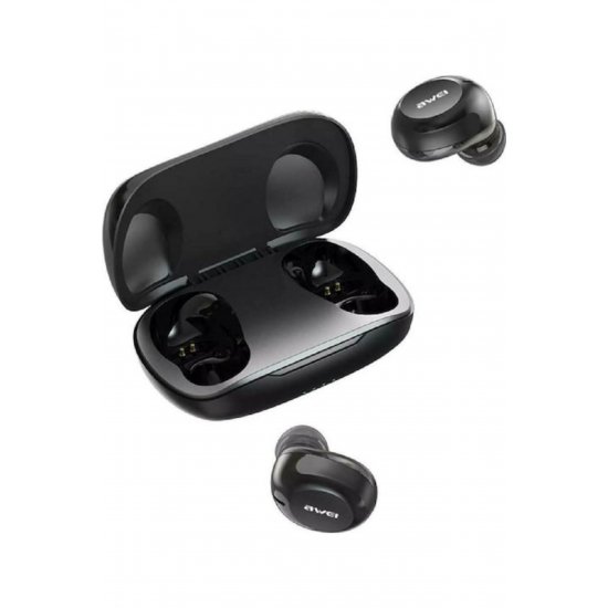 Ακουστικά Bluetooth Handsfree T20 in-ear με αντίσταση στον ιδρώτα και θήκη φόρτισης Μαύρη