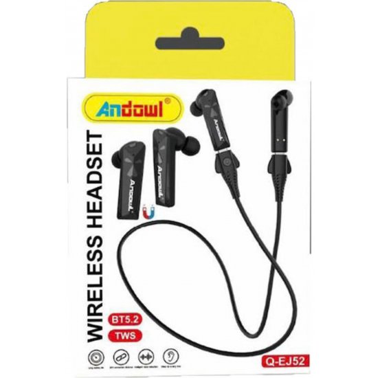 Ακουστικά Bluetooth Handsfree Q-EJ52 με μαύρα αντίσταση στον ιδρώτα
