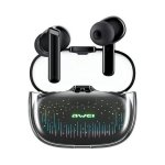 T52 Pro in-ear Bluetooth handsfree ακουστικά με αντίσταση στον ιδρώτα και θήκη φόρτισης μαύρη