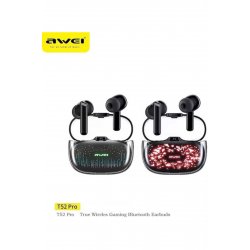 T52 Pro in-ear Bluetooth handsfree ακουστικά με αντίσταση στον ιδρώτα και θήκη φόρτισης μαύρη