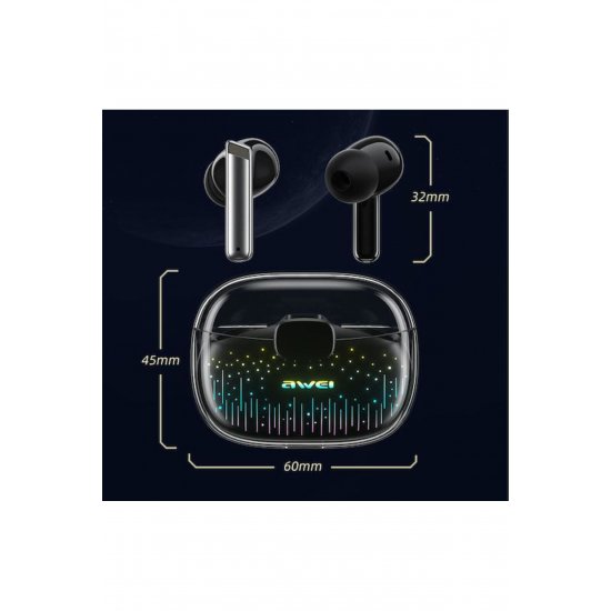 T52 Pro in-ear Bluetooth handsfree ακουστικά με αντίσταση στον ιδρώτα και θήκη φόρτισης μαύρη