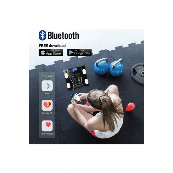 Ψηφιακή ζυγαριά σώματος Bluetooth Android iOS Οθόνη LED ανάλυσης σύνθεσης σώματος