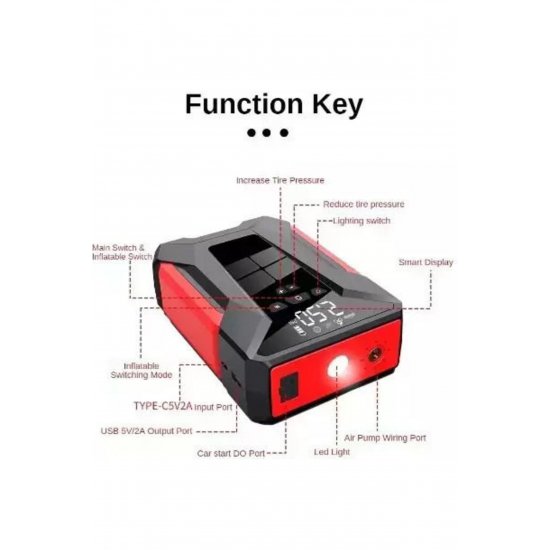 Q-DO250 Φορητή μπαταρία αυτοκινήτου Jump Starter 1500mAh με Power Bank / USB