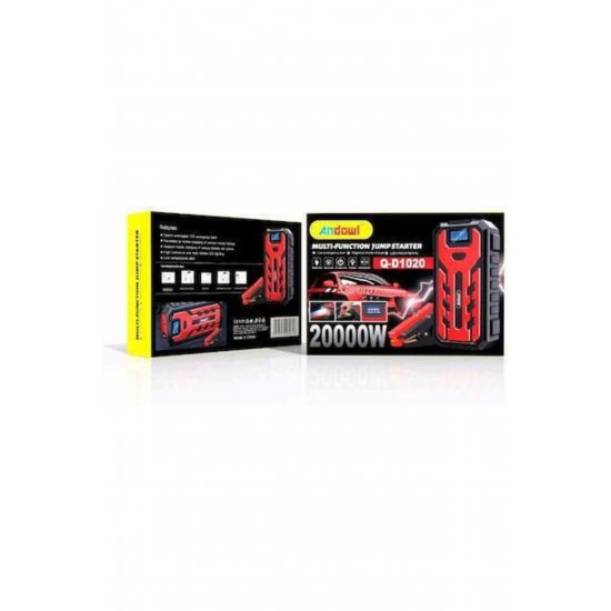Portable Car Battery Jump Starter 20000mAh with Φακό / Power Bank / USB 12V Code: Q-D1020