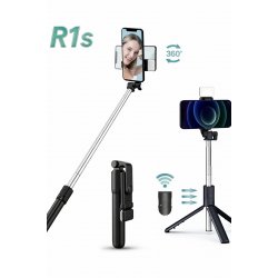 R1S Selfie Stick με φως LED, Bluetooth, τρίποδο, τηλεχειριστήριο, για Live και Vlogging