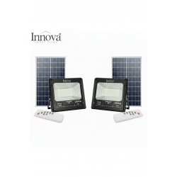 Σετ 2 x Proiector LED 200W με ηλιακό πάνελ και τηλεχειριστήριο, IP66 + Δώρο Έκπληξη