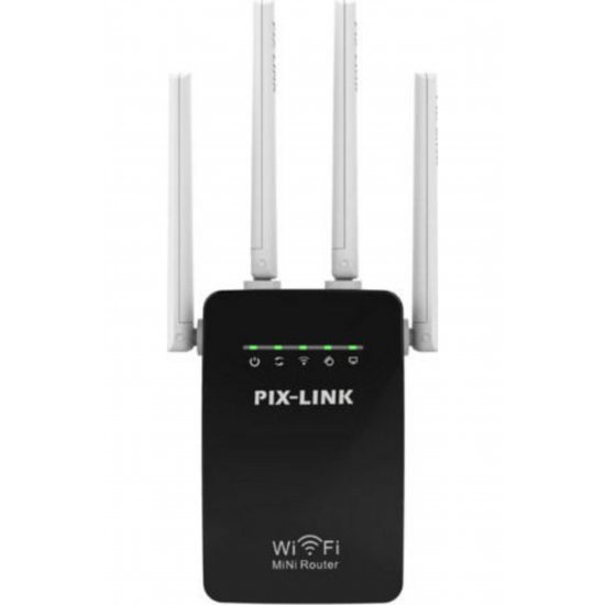 -Σύνδεσμος LV-WR09 Μαύρη επέκταση WiFi Single Band (2,4 GHz) 300Mbps