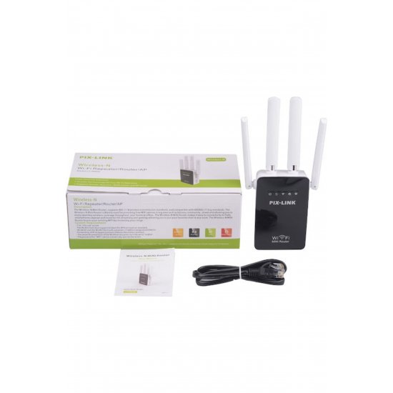 -Σύνδεσμος LV-WR09 Μαύρη επέκταση WiFi Single Band (2,4 GHz) 300Mbps