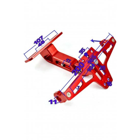 Foldable Motorcycle License Plate Holder for Folding License Plate Holder Universal DX-60 Blue Code: HOD-DX-60B-ΟΕΜ