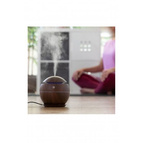 Προϊόν Wood Effect LED Aromatherapy Humidifier – USB Essential Oil Diffuser