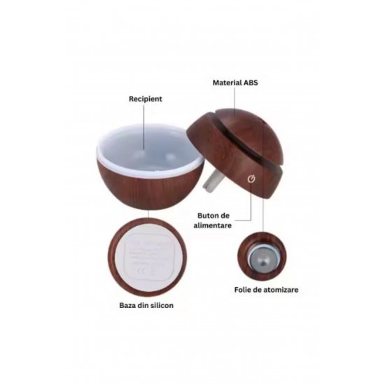 Προϊόν Wood Effect LED Aromatherapy Humidifier – USB Essential Oil Diffuser