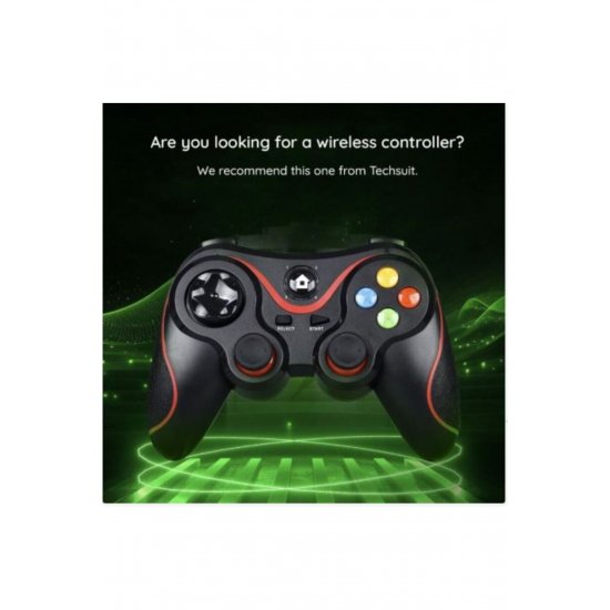 Techsuit V8 Wireless Gamepad, Bluetooth 4.0, 2.4G, Συμβατό με Android, iOS, PC, PS3 και Smart TV