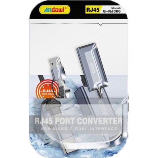 Προσαρμογέας δικτύου Q-RJ306 USB-C με ενσύρματη σύνδεση Gigabit Ethernet