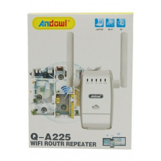 Q-A225 WiFi Extender Single Band (2,4 GHz) 300Mbps με 2 θύρες Ethernet
