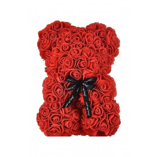 Bear of Artificial Roses Red 25cm σε Box Giftland