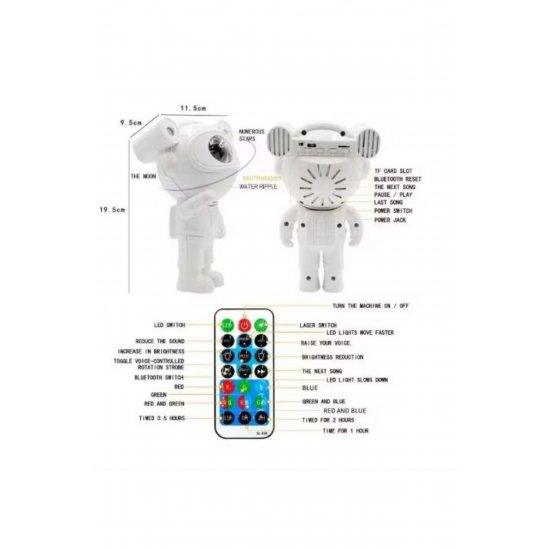 Galaxy Projector Teddy Bear Astronaut, Bluetooth, ηχείο, αστέρια και νεφελώματα λέιζερ, τηλεχειριστήριο Galaxy Projector Teddy Bear Astronaut, Bluetooth, ηχείο, αστέρια και νεφελώματα λέιζερ, τηλεχειριστήριο