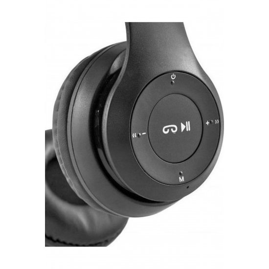 P47 Wireless BT On Ear Headphones Μαύρο