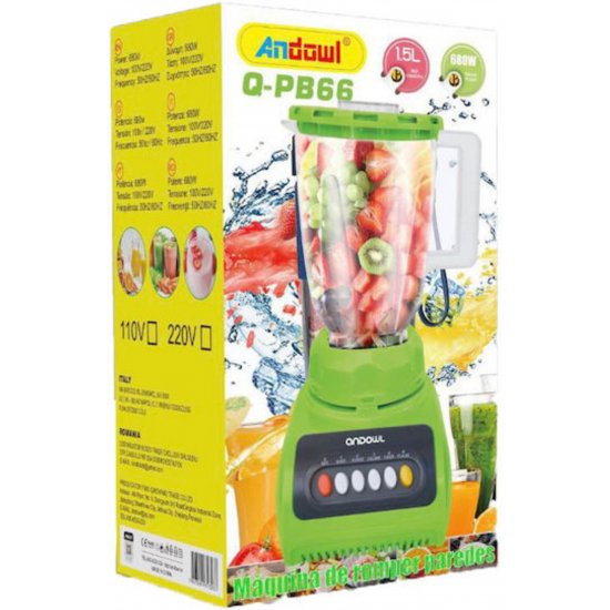 Μπλέντερ με Πλαστική Κανάτα 1,5 lt 680W Πράσινο Q-PB66 Μπλέντερ με Πλαστική Κανάτα 1,5 lt 680W Πράσινο Q-PB66