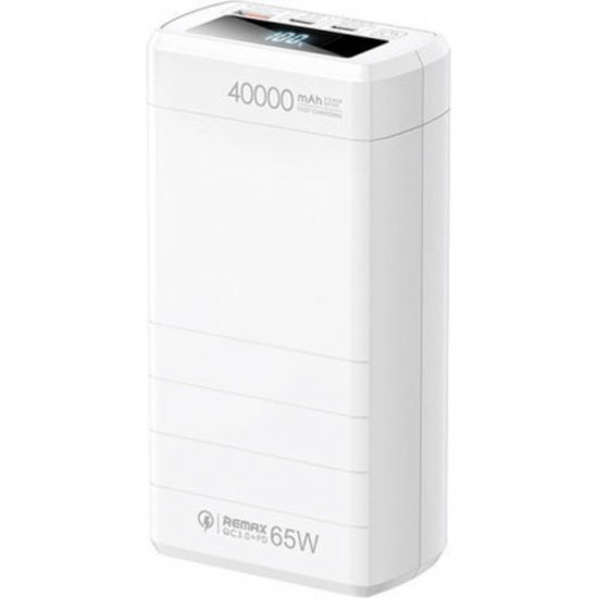 Dinba Power Bank 40000mAh 65W με θύρα USB-A και 2 θύρες USB-C Power Delivery White Dinba Power Bank 40000mAh 65W με θύρα USB-A και 2 θύρες USB-C Power Delivery White