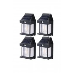 Σετ 4 Ηλιακά Επιτοίχια Φωτιστικά Classic Bulb Type with Motion Sensor