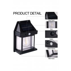 Σετ 4 Ηλιακά Επιτοίχια Φωτιστικά Classic Bulb Type with Motion Sensor