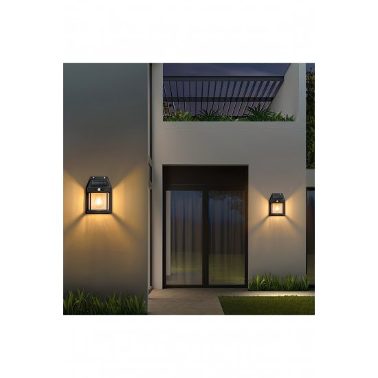 Σετ 4 Ηλιακά Επιτοίχια Φωτιστικά Classic Bulb Type with Motion Sensor