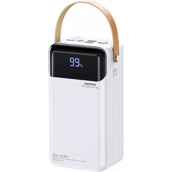 RPP-565 Power Bank 60000mAh 22,5W με 2 θύρες USB-A και θύρα USB-C Quick Charge 3.0 Λευκό