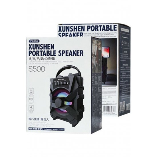 Ηχείο Bluetooth PD-S500 5W με ραδιόφωνο και διάρκεια ζωής μπαταρίας έως και 4 ώρες Μαύρο
