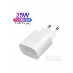 Φορτιστής τοίχου Fast Charge 25W, USB‑C PD, Λευκό, Συμβατό με μοντέρνα τηλέφωνα και gadgets