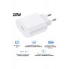 Φορτιστής τοίχου Fast Charge 25W, USB‑C PD, Λευκό, Συμβατό με μοντέρνα τηλέφωνα και gadgets