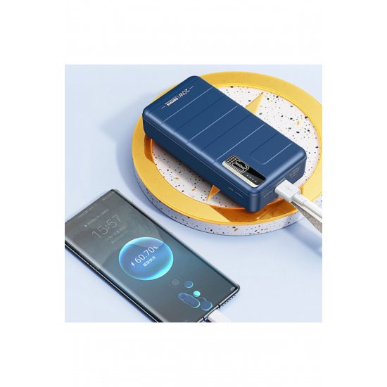 RPP-506 Power Bank 30000mAh 22,5W με 2 θύρες USB-C Μπλε