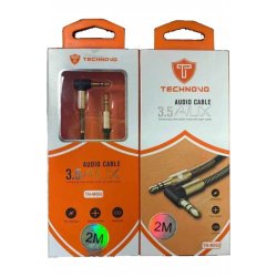 Technovo 3,5mm Jack Cable Αρσενικό - 3,5mm Αρσενικό Μαύρο 2m 6432