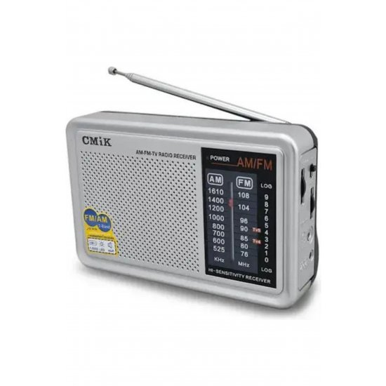 Cmik MK-610 Φορητό Ραδιόφωνο Ηλεκτρικό / Ασημί μπαταρίας