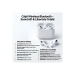 Ασύρματα ακουστικά Bluetooth V5.3, Ήχος HD, Έλεγχος αφής, Μικρόφωνο, Διάρκεια ζωής μπαταρίας 24 ώρες, iOS/Android, Λευκή σχεδίαση
