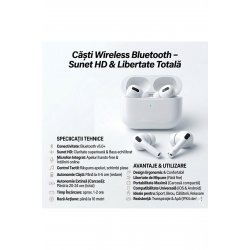 Ασύρματα ακουστικά Bluetooth V5.3, Ήχος HD, Έλεγχος αφής, Μικρόφωνο, Διάρκεια ζωής μπαταρίας 24 ώρες, iOS/Android, Λευκή σχεδίαση