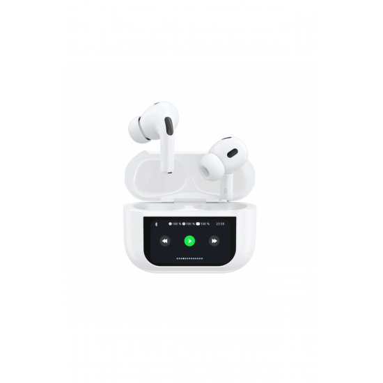 Handsfree Μπλεtooth U19 Display, TWS, Alb