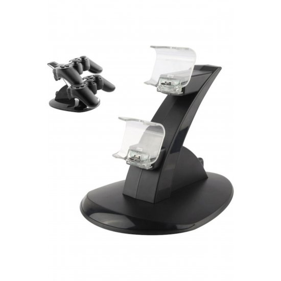 Charging Stand Slim & Pro Charging Station για 2 χειριστήρια PS4 με φωτισμό LED Μαύρο