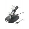Charging Stand Slim & Pro Charging Station για 2 χειριστήρια PS4 με φωτισμό LED Μαύρο
