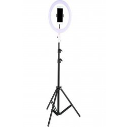 Δαχτυλίδι LED Τρίποδο USB 1,6m 26cm 2500 - 4500K με τρίποδο δαπέδου και βάση κινητού τηλεφώνου
