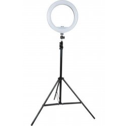 Δαχτυλίδι LED Τρίποδο USB 1,6m 26cm 2500 - 4500K με τρίποδο δαπέδου και βάση κινητού τηλεφώνου