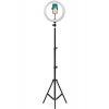 Δαχτυλίδι LED Τρίποδο USB 1,6m 26cm 2500 - 4500K με τρίποδο δαπέδου και βάση κινητού τηλεφώνου