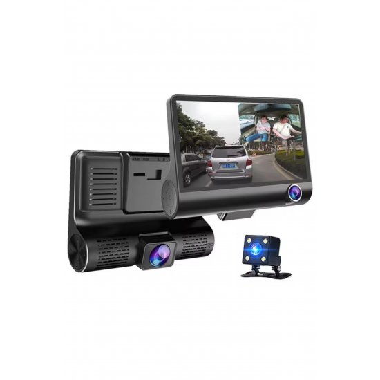 Werstil Triple Car Camera 3-Channel | Εμπρός, Εσωτερικό, Πίσω | 1080 P, Γωνία 140°, Ανίχνευση κίνησης,