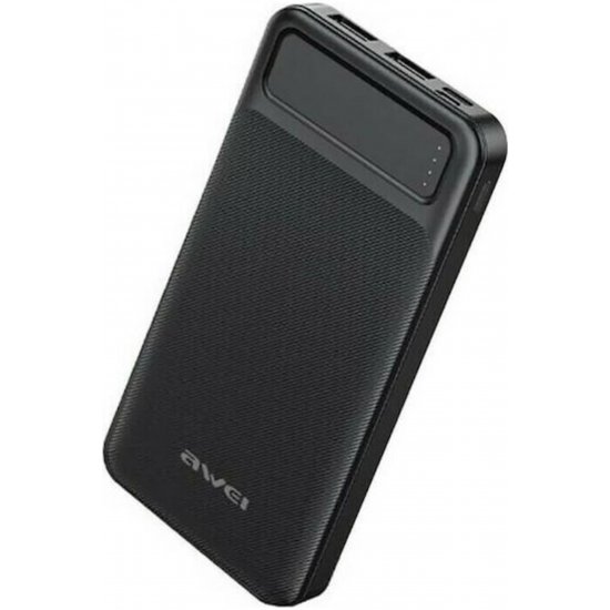 P6K Power Bank 20000mAh με 2 θύρες USB-A Μαύρη