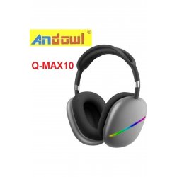 Q-MAX10 Bluetooth ασύρματα ακουστικά πάνω από το αυτί με ραδιόφωνο με 12 ώρες λειτουργίας γκρι