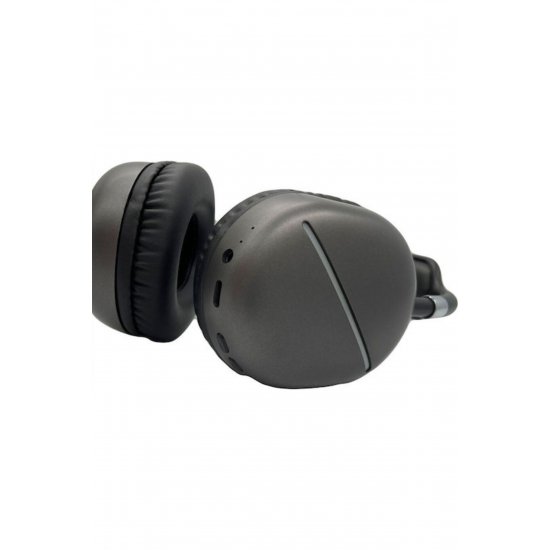 Q-MAX10 Bluetooth ασύρματα ακουστικά πάνω από το αυτί με ραδιόφωνο με 12 ώρες λειτουργίας γκρι