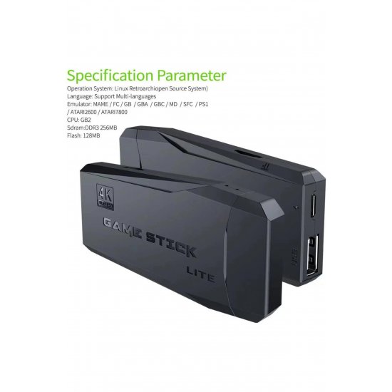 Ρετρό κονσόλα παιχνιδιών HDMI Stick με 2 ασύρματα χειριστήρια, προεγκατεστημένα παιχνίδια, σύνδεση τηλεόρασης