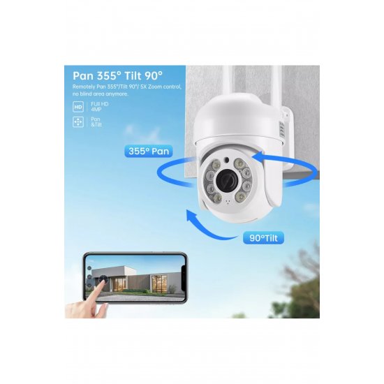 Κάμερα ασφαλείας wifi 4K 360° – έξυπνη επιτήρηση εσωτερικού/εξωτερικού χώρου