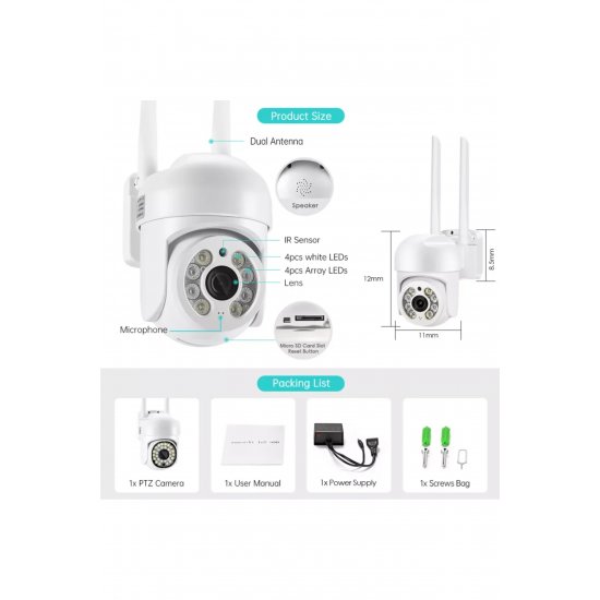 Κάμερα ασφαλείας wifi 4K 360° – έξυπνη επιτήρηση εσωτερικού/εξωτερικού χώρου