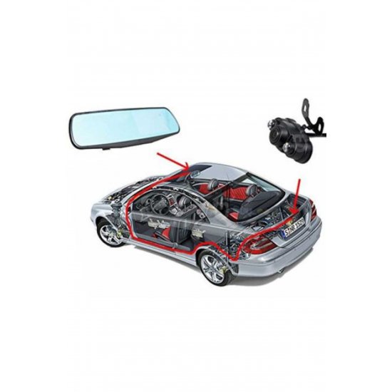 Dual Auto DVR Mirror Camera, Full HD 1080p, Οθόνη 4,3 Dual Auto DVR Mirror Camera, Full HD 1080p, Οθόνη 4,3